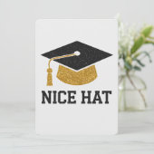 Nice Hat Abschluss High School Uni University Einladung (Stehend Vorderseite)