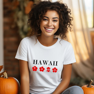 Nice Hawaii Red Blume Icons Light Color T-Shirt