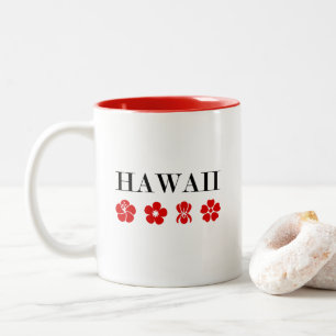 Nice Hawaii Red Blume Icons Light Color Zweifarbige Tasse