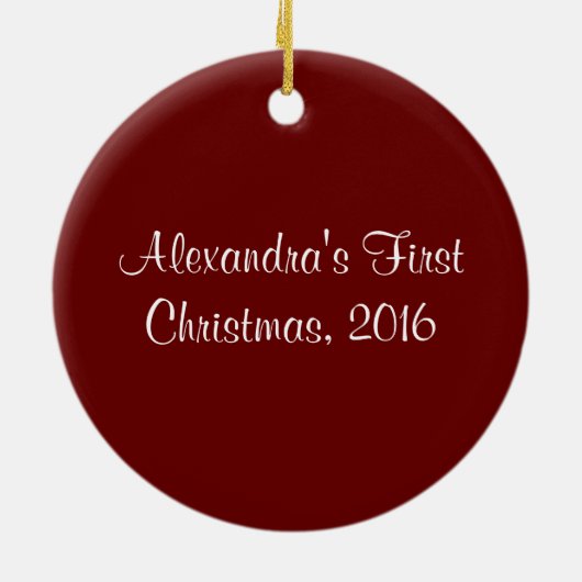 Nice Holly Wreath Baby's First Christmas Ornament (Hinten)