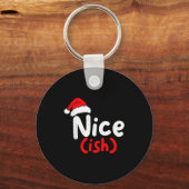 Nice (ish) Naughty Angel Funny Christmas List Fami Schlüsselanhänger (Vorderseite)
