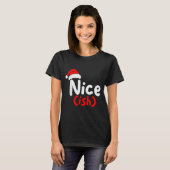 Nice (ish) Naughty Angel Funny Christmas List Fami T-Shirt (Vorne ganz)