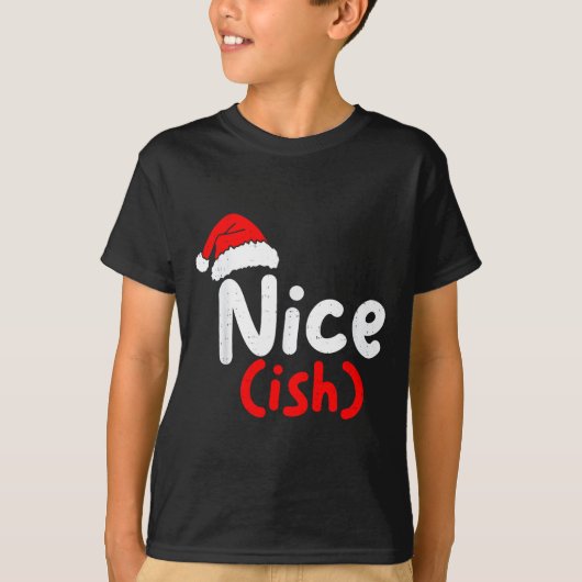 Nice (ish) Naughty Angel Funny Christmas List Fami T-Shirt (Vorderseite)