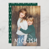 Nice-ish Naughty oder Nice Funny Funny Kids Weihna Einladung (Vorne/Hinten)