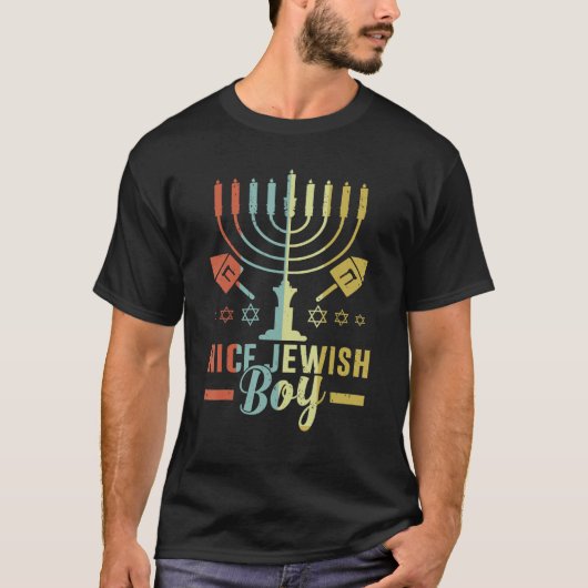 Nice Jewish Boy Cool Chanukah Funny Ugly Hanukkah T-Shirt (Vorderseite)