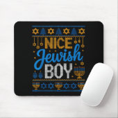 Nice Jewish Boy Hanukkah Menorah Dreidel Ugly Swea Mousepad (Mit Mouse)
