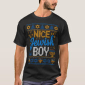Nice Jewish Boy Hanukkah Menorah Dreidel Ugly Swea T-Shirt (Vorderseite)