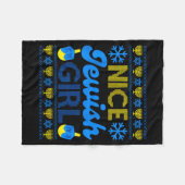 Nice Jewish Girl Ugly Happy Hanukkah Sweater Chanu Fleecedecke (Vorderseite (Horizontal))