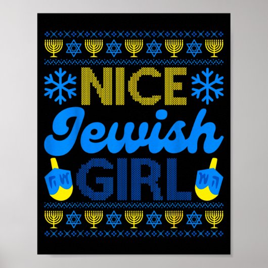 Nice Jewish Girl Ugly Happy Hanukkah Sweater Chanu Poster (Vorne)