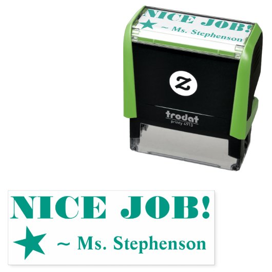 "NICE JOB!" Bestätigung Rubber-Briefmarke Permastempel (Beispiel)