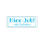 "Nice Job!" + Name des Lehrers Rubber Briefmarke Permastempel (Design)