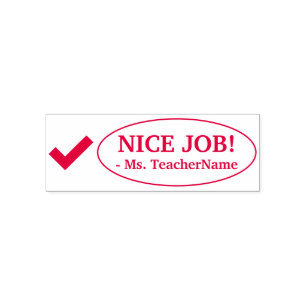 "NICE JOB!" Trainer-Feedback-Gummi-Briefmarke Permastempel