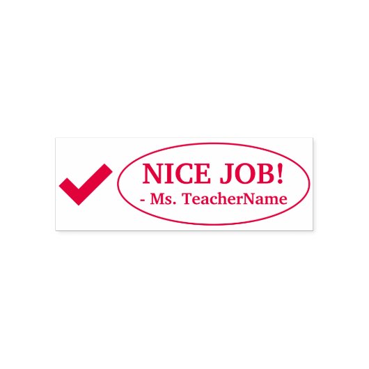 "NICE JOB!" Trainer-Feedback-Gummi-Briefmarke Permastempel (Design)