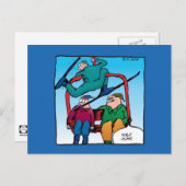 Nice Jump Cartoon Skiers Postkarte (Vorne/Hinten)