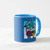 Nice Jump Cartoon Skiers Tasse (VorderseiteRechts)