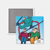 Nice Jump Skiers Cartoon Magnet (Vorderseite/Rückseite)