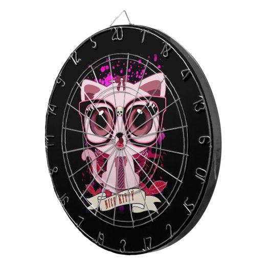 Nice Kitty - Black & PInk Dartscheibe (Vorderseite rechts)