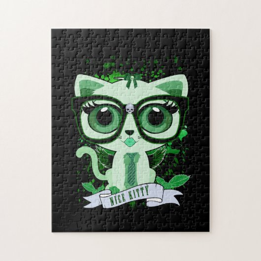 Nice Kitty - Green Puzzle (Vertikal)