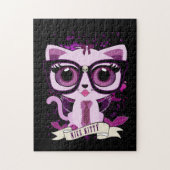 Nice Kitty - Weiß und Lila Puzzle (Vertikal)