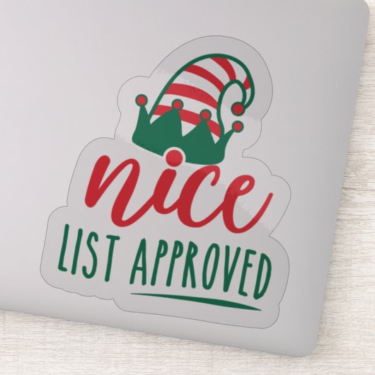 Nice List Approved Transparent Aufkleber (Detail)