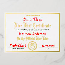 Nice List Certificate | Kinderweihnachtsgeschenk