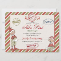 Nice List Certificate of Santa Claus