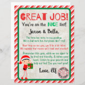 Nice List Christmas Elf Goodbye Letter (Vorne/Hinten)