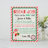Nice List Christmas Elf Goodbye Letter (Stehend Vorderseite)