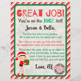 Nice List Christmas Elf Goodbye Letter