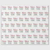 "Nice List" - Elegante Typografie Geschenkpapier (Flach)