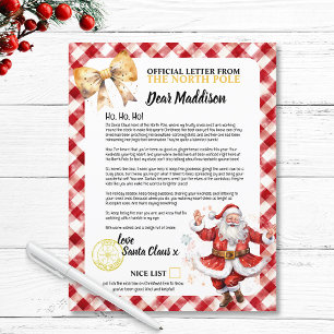 Nice List Letter from Santa and Kid Name Christmas