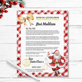 Nice List Letter from Santa and Kid Name Christmas
