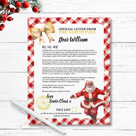 Nice List Letter of Santa Kids Name Holidays