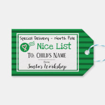 Nice List Personalisiert Santa Message Gift Tag