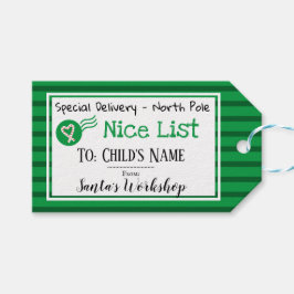 Nice List Personalisiert Santa Message Gift Tag Geschenkanhänger