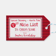 Nice List Personalisiert Santa Message Gift Tag