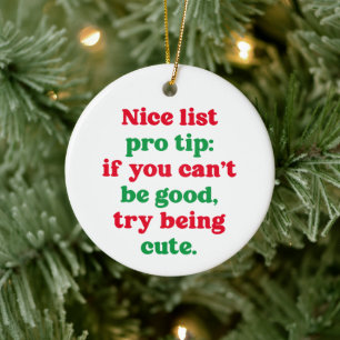 Nice list pro tip niedliches lustiges Foto Weihnac Keramik Ornament