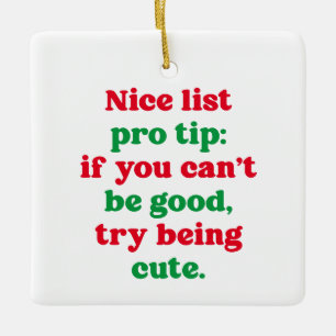 Nice list pro tip niedliches lustiges Foto Weihnac Keramikornament