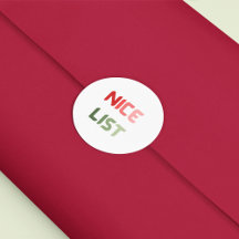 Nice List Red Green Christmas Round Funny Geschenk