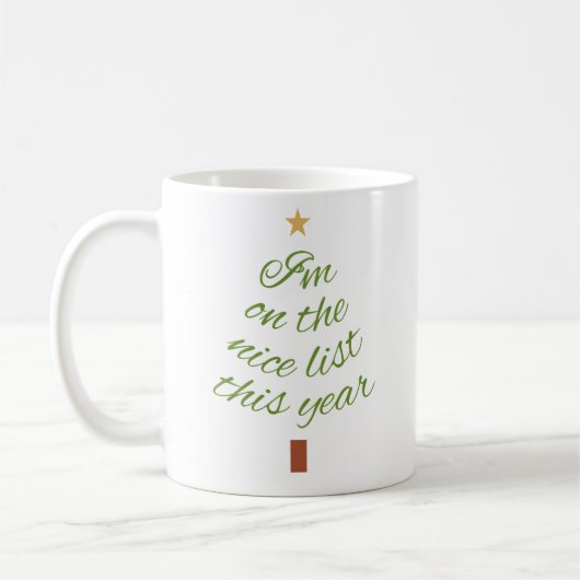 Nice List Weihnachtsbaum Kaffeetasse (Links)