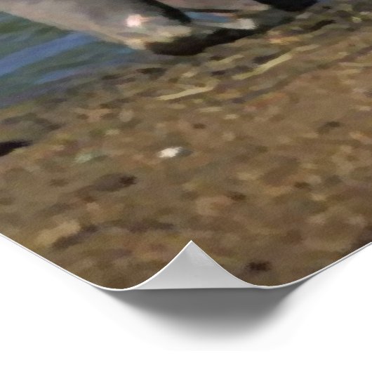 Nice Long Drink Hippopotamus Portrait Poster (Ecke)