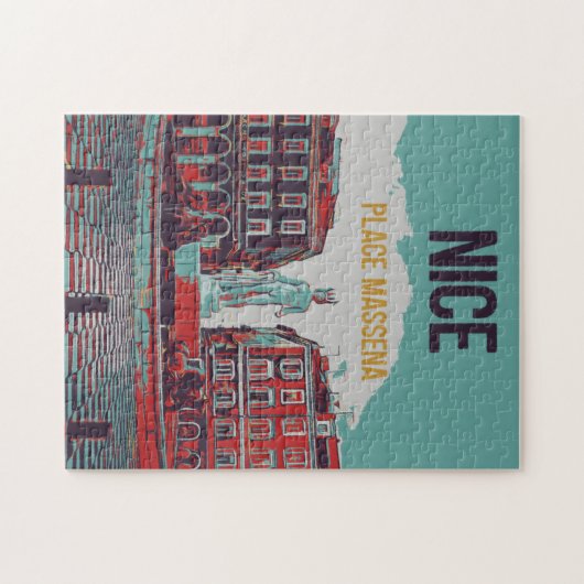 Nice Massena Square Illustration Frankreich Puzzle (Horizontal)