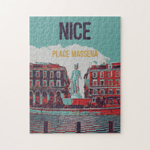 Nice Massena Square Illustration Frankreich Puzzle