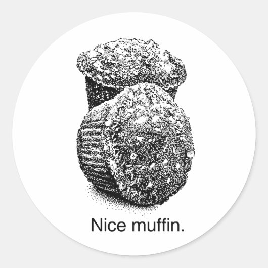 NICE MUFFIN -.png Runder Aufkleber (Vorderseite)