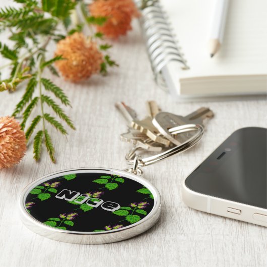 Nice name or text Love Green Leaf Image Schlüsselanhänger (Seite)