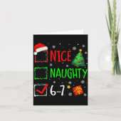 Nice Naughty 67 Christmas Costume 67 Meme Men Wome Karte (Vorderseite)