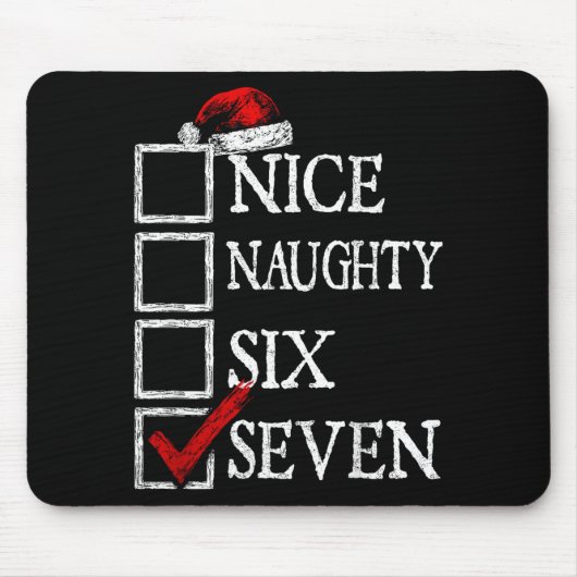 Nice Naughty 67 Christmas Funny Meme Six Seven Mousepad (Vorne)