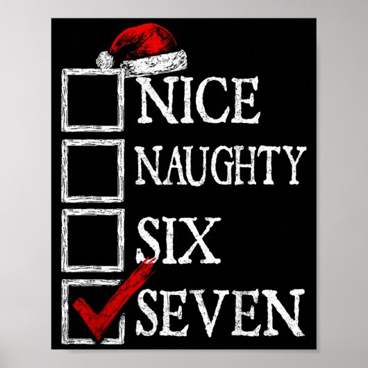Nice Naughty 67 Christmas Funny Meme Six Seven Poster (Vorne)