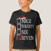 Nice Naughty 67 Christmas Funny Meme Six Seven T-Shirt (Vorderseite)