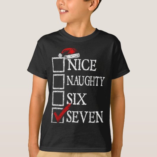 Nice Naughty 67 Christmas Funny Meme Six Seven  T-Shirt (Vorderseite)
